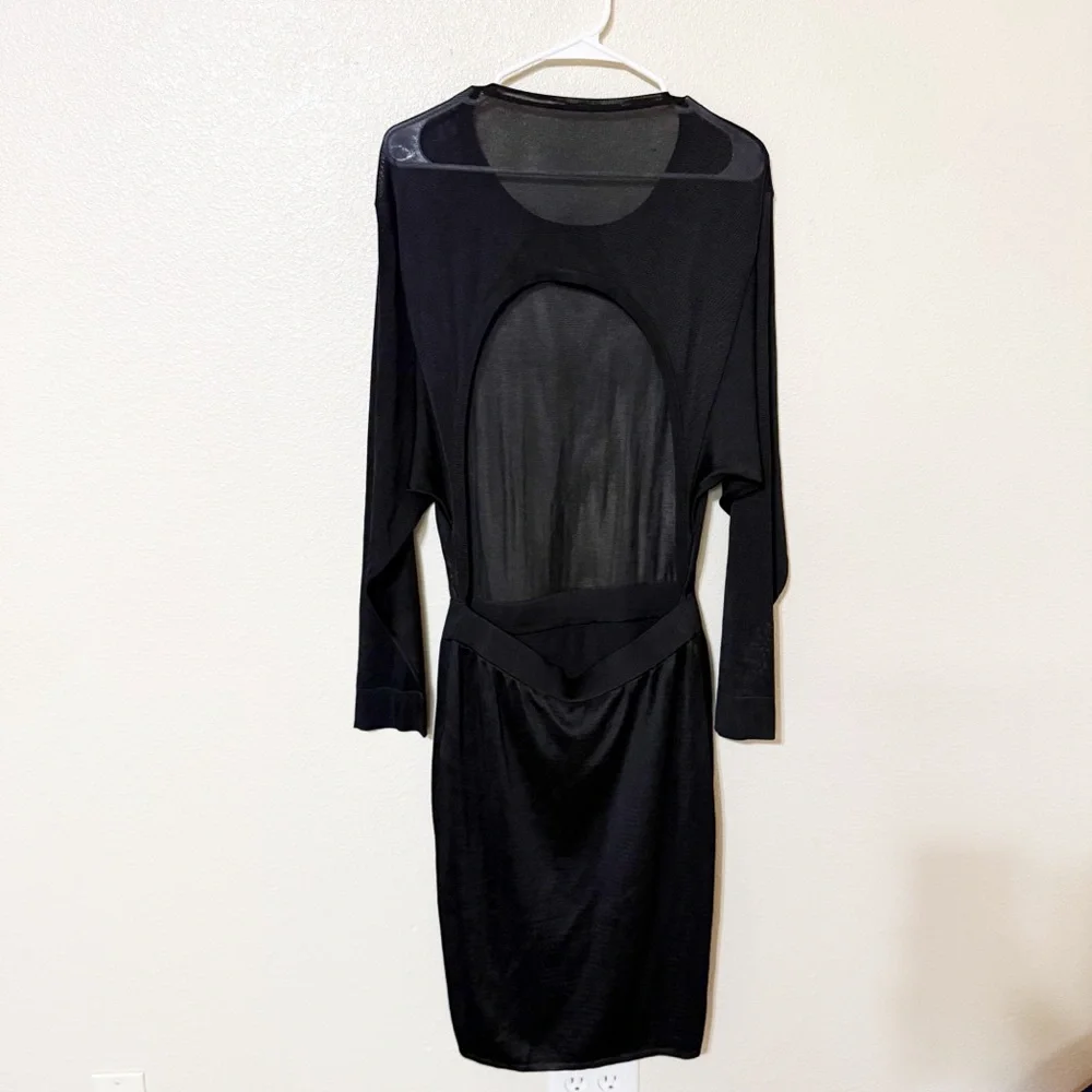 Saint Laurent Open-Back Knit Dress Boat Neck Pencil Skirt size large - Picture 9 of 16